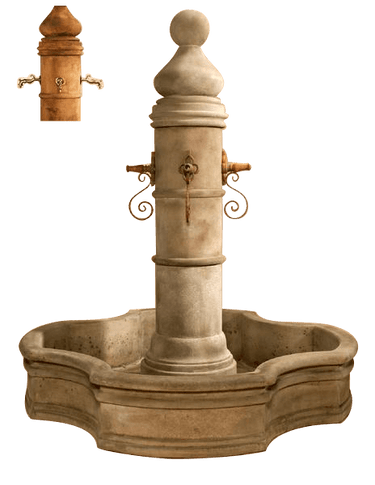 Ventoux Pond Outdoor Cast Stone Garden Fountain W/ 70